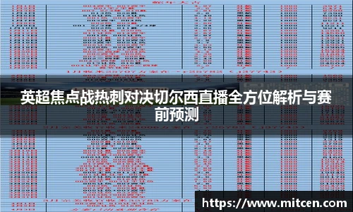 英超焦点战热刺对决切尔西直播全方位解析与赛前预测