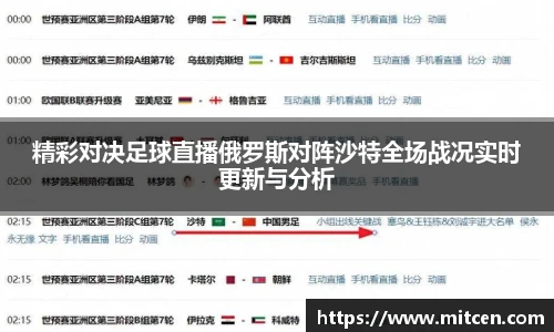 精彩对决足球直播俄罗斯对阵沙特全场战况实时更新与分析